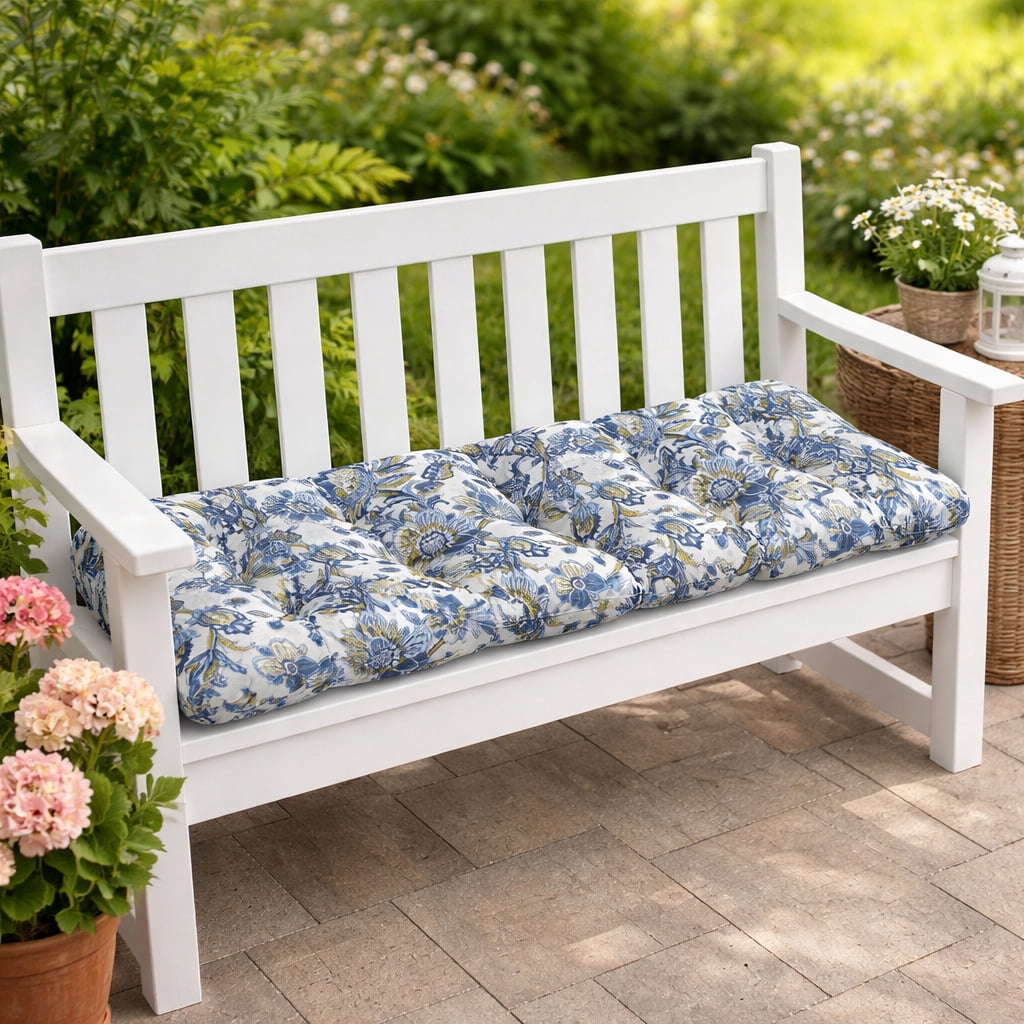 Paisley Blue Rectangular Outdoor Throw Pillow