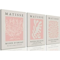 Blue Matisse Wall Art Set of 3, Abstract Van Gogh Starry Sky Canvas Paintings Prints, Vintage Art William Morris Plant Wall Decor for Room Decor Aesthetic, Living Room, Office 12x16 in Framed