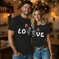 thumbnail image 2 of Telankuip Valentine's Day Couple's Short-Sleeve T-Shirts Fashion Love Heart Graphic Printed Crewneck Tops Interactive Matching for Couples Date Night Anniversary Celebration 7-Black XXXL, 2 of 4