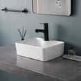thumbnail image 2 of 15.75" Modern White Rectangular Smooth Ceramic Bathroom Basin Sink With Pop-up Drainer, 2 of 14