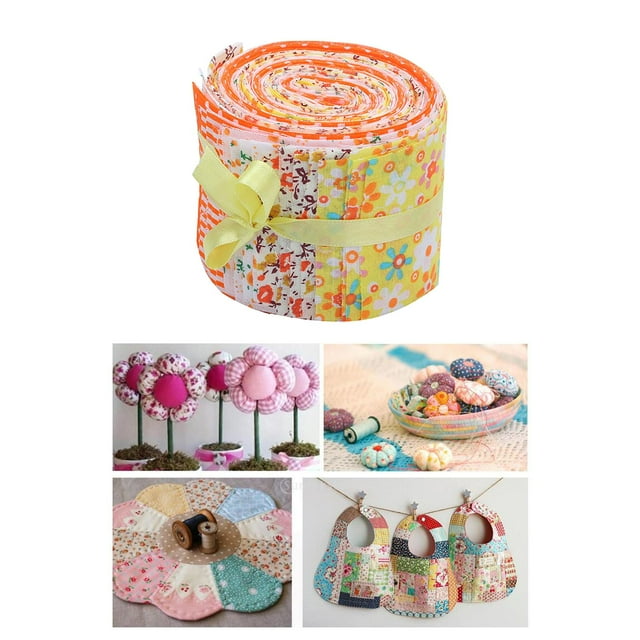 Rollo de Gelatina de 20 X 2,4 Pulgadas con Estampado Floral con Patrones Variados, Accesorios para Manualidades de 2,4 X 39 Pulgadas, para álb Amarillo Baoblaze Tiras de tela