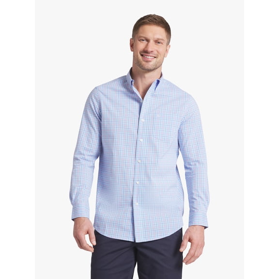Chaps Men's & Big Men's Long Sleeve Easy Care Stretch Poplin Shirt, Sizes S-3XL