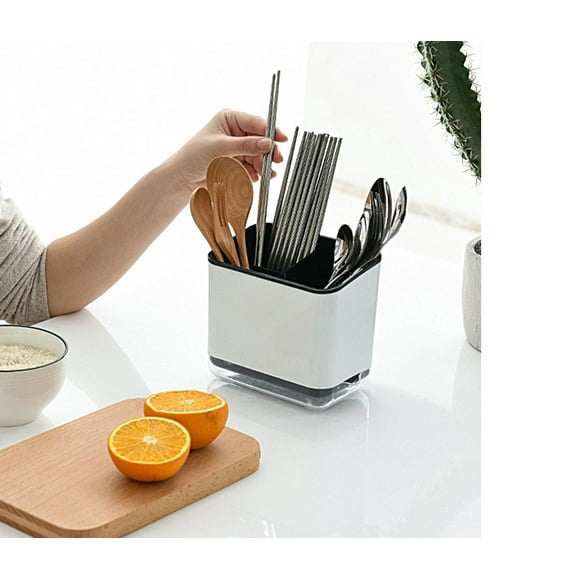 TACILIP Thickened Stainless Steel Chopstick Tube Commercial Milk Tea Store Bar Organizer Straw Tube Stick Bucket Knife and Fork Draining Cage, Kitchen Organization