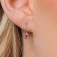 thumbnail image 3 of Gem Stone King 14K Yellow Gold Pink Tourmaline Earrings for Women | 0.50 Cttw | Gemstone October Birthstone | Round 4MM, 3 of 6