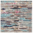 thumbnail image 3 of Safavieh Madison Orlando Abstract Area Rug, Gray/Turquoise, 6'7" x 6'7" Square, 3 of 14