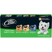CESAR Classic Loaf in Sauce Wet Dog Food Chicken Lovers Variety Pack, 8 Grilled Chicken Flavour, 8 Chicken & Liver Recipe, 8 Chicken & Veal Recipe 24x100g Trays
