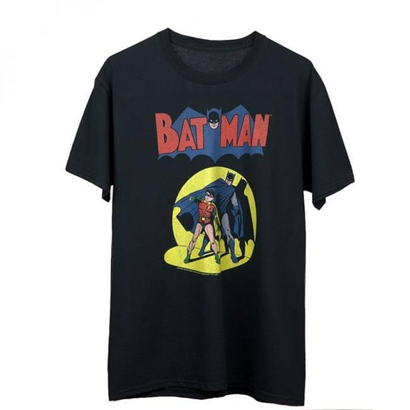 Batman 850672-2xlarge Batman & Robin Retro Spotlight T-Shirt, Black - 2XL