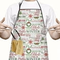 thumbnail image 2 of Multicolor Christmas Word Pattern Apron-Garden Aprons for Women with Pockets-Cotton Linen Waterproof Kitchen Cooking Gardening Aprons Adjustable for Kitchen,Cooking,BBQ and Salon 33"x27", 2 of 7
