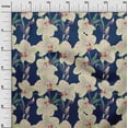 thumbnail image 2 of oneOone Georgette Viscose Fabric Leaves & Orchids Floral Print Fabric BTY 42 Inches Wide, 2 of 4