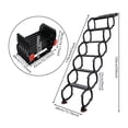 thumbnail image 2 of Black Pull Down Attic Ladder 6-Steps, Retractable Folding Stairs with Armrests, Telescoping Step Ladders, Wall-Mounted Retractable Ladder, 59 in Height for Loft, Garage, Warehouse, 2 of 16