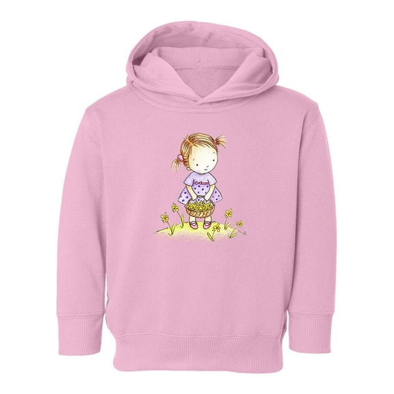 Girl With A Flower Basket Hoodie Toddler -Image by Shutterstock, 2 Toddler