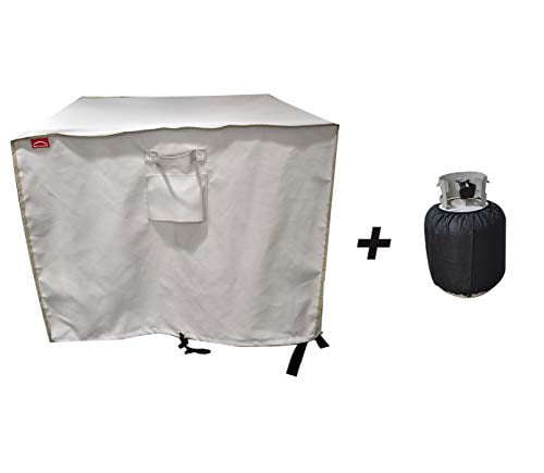 BBQ Coverpro Gas Fire Pit Cover Square - Premium Patio Outdoor Coer Durable and 100% Waterproof,Fits vfor 41 inch,42 inch,43 inch,44 inch Fire Pit/Table Cover,Beige (44