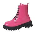 thumbnail image 2 of Elvqul Boots for Women,Shoes for Women,Winter Low Heel Lace up Fall Mid-Calf Pink,Size 9, 2 of 8