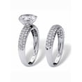 thumbnail image 2 of PalmBeach Jewelry 2 Piece 3.80 TCW Pave Cubic Zirconia Bridal Ring Set in Solid 10k White Gold, 2 of 5
