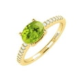 thumbnail image 2 of Gold Over Sterling Silver with Natural Peridot and White Topaz Solitaire Ring, 2 of 3