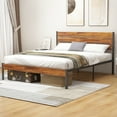 thumbnail image 2 of Queen Size Bed Frame Classic Metal High Platform Bedframes with Victorian Style Iron-Art Headboard/Footboard/Under Bed Storage, 11.2 Inch High,, 2 of 8