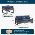 thumbnail image 7 of Unnifurnzi 3 Seater Patio Wicker Sofa-All Weather High Back Outdoor Rattan Couch with Outdoor Ottomans Patio Sofa Set for Porch Garden Backyard Poolside-Gray/Blue, 7 of 7