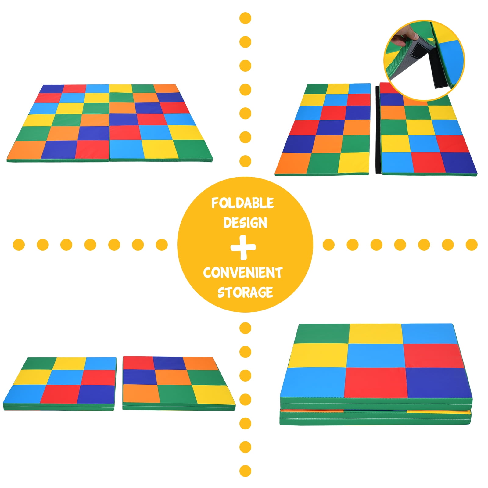 Infans 58" Toddler Foam Play Mat Baby Folding Activity Floor Mat Home School Daycare