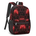 thumbnail image 2 of Game Controller Red Pattern 17" School Backpacks for Teens,Waterproof Oxford Fabric,S-Shape Padded Straps for School,Travel,Hiking,Camping, 2 of 6