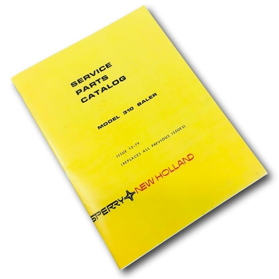 New Holland Model 310 Baler Hayliner Service Parts Catalog Manual Square Bale