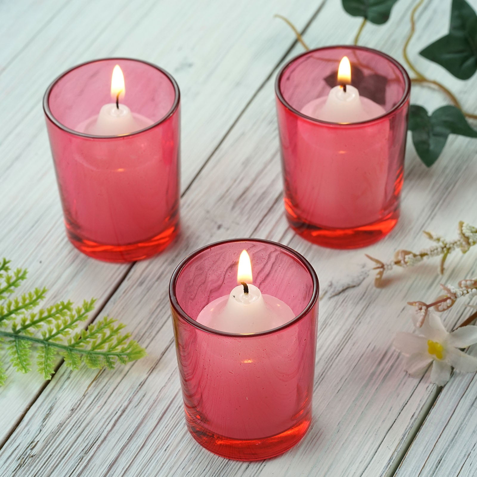 Efavormart Set of 12 2.5" Red Glass Votive Candle Holders for Candle
