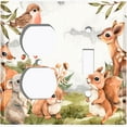 thumbnail image 4 of Metal Light Switch Plate Cover Forest Animals Deer Fox Bunny Squirrel ANM016, 4 of 13