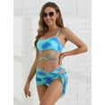 thumbnail image 4 of DARING DIVA Adjustable Spaghetti Straps Strappy Bikini Swimsuits XS Blue, 4 of 6