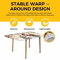 thumbnail image 4 of Red Beige Christmas Table Cloths for 5 Foot Rectangle Tables, Snowman Xmas Tree Ball Snowflake Winter Patio Waterproof Elastic Fitted Tablecloths, Washable Rectangular Table Cover for Camping, 4 of 8