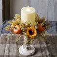 thumbnail image 4 of HomelyJoy Thanksgiving Decorations Candle Holder & Fall Centerpiece for Table, Elegant Floral Arrangement with Pumpkins Berries Maples for Dining Room Table Desktop Home Decor, 4 of 7
