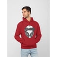 thumbnail image 2 of Cool Monochrome Alien Head Hoodie Men -Image by Shutterstock, Male Medium, 2 of 4