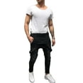 thumbnail image 4 of DYMADE Men Solid Jumpsuit Ripped Jeans Denim Pants, 4 of 4
