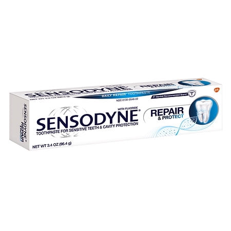 Sensodyne Toothpaste for Sensitive Teeth & Cavity Protection, Repair & Protect 3.4 oz.(pack of