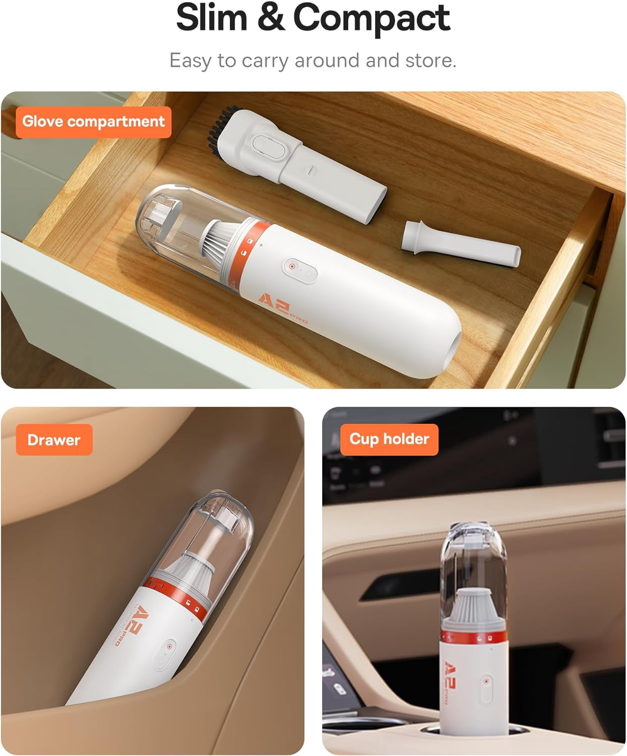 Baseus Handheld Vacuum Cleaner, Car Vacuum Cordless Rechargeable with Ultra Low Noise and 3H Type-C Fast Charging, Mini Portable Hand Held Vacuum Small Dust Buster for Dog Hair,Keyboard,Car