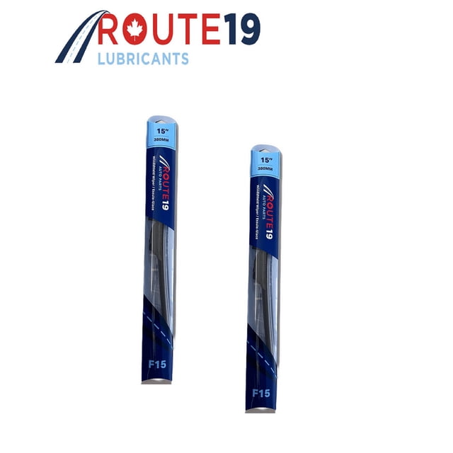 15" Premium 4 Seasons Windshield Rubber J Wiper Blades Kit-2Pcs Multi-Fit