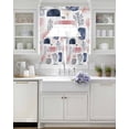 thumbnail image 3 of Pink Navy Blue Abstract Art Swag Curtains for Living Room/Bedroom Windows, Modern Geometric Art Kitchen Curtains and Valances Set 36 Inch Length, Light Filtering Swags Valance Curtain Panels, 3 of 5