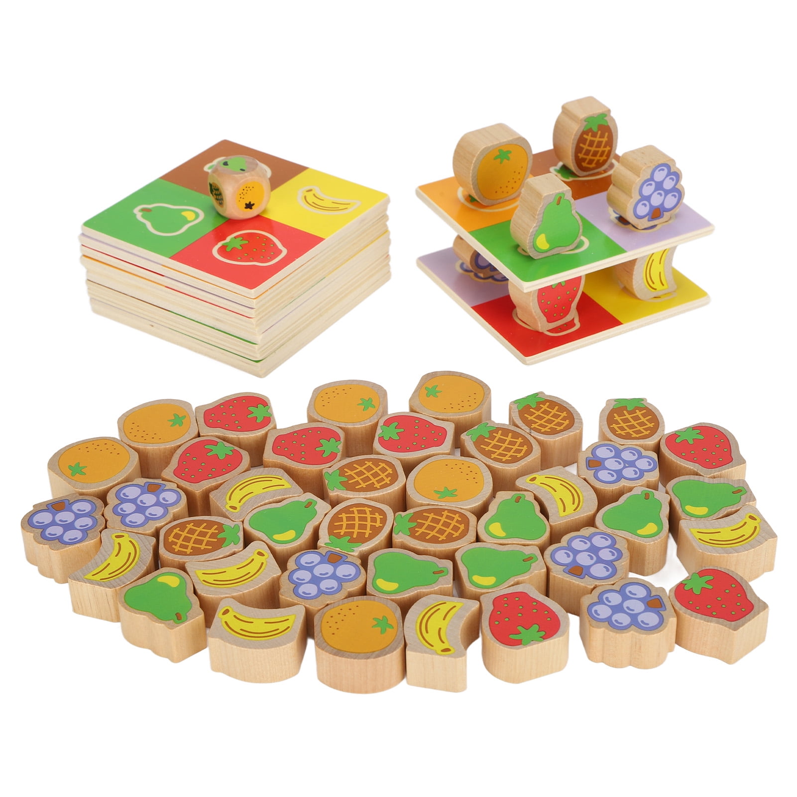 Tour De Blocs En Bois à Empiler – 54 Pièces – Jeu éducatif Pour Enfants 3-9 Ans – 4 Variantes De Jeu – Développe Motricité Et Logique