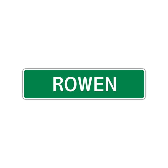 Rowen Boys Children Name Letter Printed Plaque Decoration Label Indoor Outdoor Unique Wall Novelty Aluminum Metal Sign 4"x13.5"