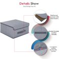 thumbnail image 3 of Onlyeasy Cajas de cubos de almacenamiento plegables con tapa - Caja de almacenamiento Cube Cubby Basket Organizador de armario Paquete de 2 con asas de cuero para armario dormitorio 13" x 13" Gris sim, 3 of 5