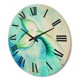 thumbnail image 3 of Designart 'Mermaid Green Fish Tail' Nautical & Coastal Wood Wall Clock, 3 of 5