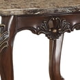 thumbnail image 3 of Marble Top End Table With Carved Floral Motifs Wooden Feet Brown- Saltoro Sherpi, 3 of 5