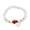 White Beads, Red Cross, variant on Simulated Red Agate Side Cross Beaded Bracelet, Mustard Seed Crystal Beads Bangle Bracelets Christian Jewelry Y944 (Red)