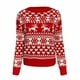 thumbnail image 2 of Crew Cuello de Navidad Pullover Blusa Pullover Reindeer Papá Noel Plazo de Rojo l Sunnimix Suéter tejido, 2 of 8
