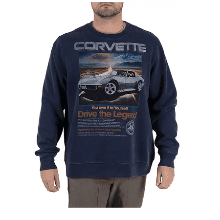 Men's Licensed Chevrolet XX-Large Corvette Moto Graphic Fleece Crew