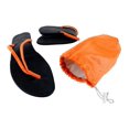 thumbnail image 2 of Kicks 2 Go Ladies' Folding Flip-Flops with Pouch - Lightweight and Portable Sandals for Spa, Beach, Pool, and Shower - Orange, Small., 2 of 5