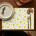 thumbnail image 4 of Fresh Lemons Placemats Set Of 6, Flax Machine Washable Durable Linen Table Mats, Heat Resistant Wrinkle Free Place Mats for Dining Table, Cute Lemon and Flowers Design Perfect for Summer Tables, 4 of 5
