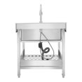 thumbnail image 6 of Single Bowl Sink with Pull-Out Faucet Freestanding Commercial Restaurant Kitchen, 6 of 16