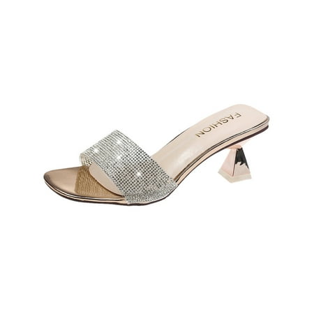 

Avamo Laides Work Light Slip On Heeled Slippers Party Comfort Chunky Dress Sandal Backless Slides