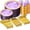 Purple, variant on 600PCS Black and Gold Plastic Dinnerware Set, Disposable Plastic Plates Includes 100 Dinner Plates, Dessert Plate, Cups, Spoons, Forks, Knives for 100 Guests, Perfect for Party, Wedding, Birthday