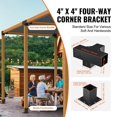 thumbnail image 4 of Choco Moon 4"x4" Pergola Bracket Kit, 4pcs 4-Way Heavy Duty Corner Brackets, DIY Post Base Set for Outdoor Patio Canopy, Patio Pergolas, Log Cabin Hardware, Easy Install Wooden Beams, 4 of 11