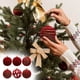 thumbnail image 5 of 6PC Christmas 8cm White Dark Green Jujube Red Velvet Powder Christmas Tree Hanging Window Decoration Velvet, 5 of 6
